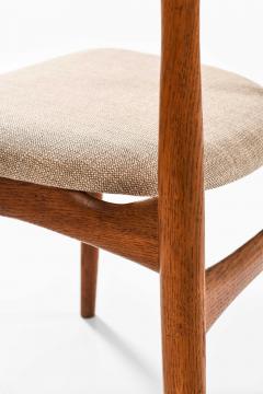 Knud Faerch Set of 6 Cowhorn Dining Chairs in Fabric Oak Teak by Knud F rch 1969 - 4744309