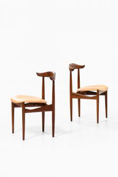 Knud Faerch Set of 6 Dining Chairs in Leather and Rosewood by Knud F rch 1950s - 4507789