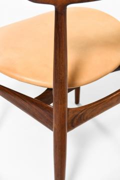 Knud Faerch Set of 6 Dining Chairs in Leather and Rosewood by Knud F rch 1950s - 4507794