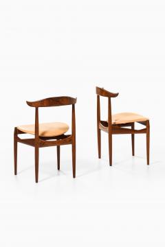 Knud Faerch Set of 6 Dining Chairs in Leather and Rosewood by Knud F rch 1950s - 4507796