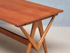 Knud Mortensen Important Knud Mortensen Extendable Dining Table in Oak and Teak Denmark 1955 - 4300599