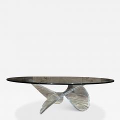 Knut Hesterberg 1970s Curved Lucite Round Coffee Table Propeller Style of Knut Hesterberg - 2952492