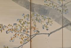 Kobayashi Shosen Circa 1900 Japanese Screen Cherry Blossoms in Moonlight Meiji period  - 3852854