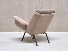 Koene Oberman Koene Oberman Armchair in Gray Two Tone Wool and Steel Netherlands 1950s - 3690083