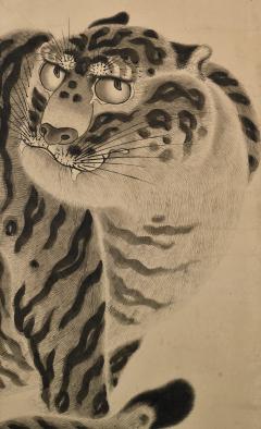 Kokuho Shimei 19th Century Japanese Tiger Painting Pair by Kokuho Shimei 1789 1859  - 4542926