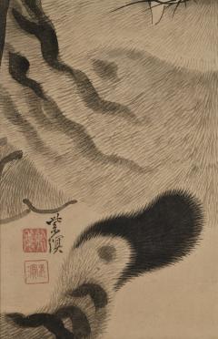 Kokuho Shimei 19th Century Japanese Tiger Painting Pair by Kokuho Shimei 1789 1859  - 4542928