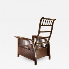 Koloman Moser Koloman Moser attributed adjustable solid mahogany lounge chair - 1768649
