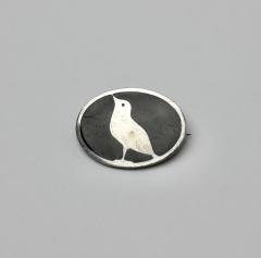 Koloman Moser Wiener Werkst tte Enamel Oval Brooch of Bird by Koloman Moser 1905 Austria - 2911626