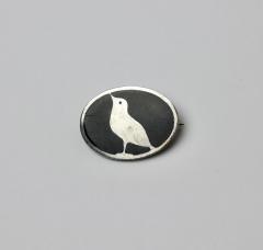 Koloman Moser Wiener Werkst tte Enamel Oval Brooch of Bird by Koloman Moser 1905 Austria - 2911628