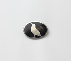 Koloman Moser Wiener Werkst tte Enamel Oval Brooch of Bird by Koloman Moser 1905 Austria - 2911630