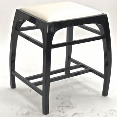 Koloman Moser koloman moser pair of black lacquered stools newly covered in silk - 928319