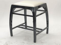 Koloman Moser koloman moser pair of black lacquered stools newly covered in silk - 928321