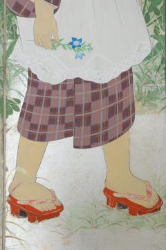 Kono Yoshimine Young Girl with Autumn Plants 1930s - 2594563