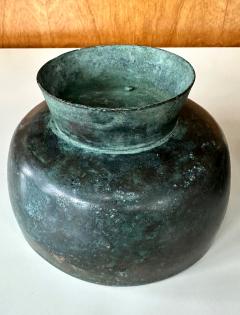 Korean Antique Bronze Footed Vessel with Lid Early Joseon Dynasty - 3378116