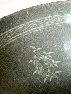 Korean Ceramic Celadon Bowl with Sanggam Slip Inlay Goryeo Dynasty - 4716113