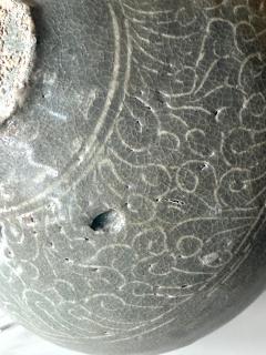 Korean Ceramic Celadon Bowl with Sanggam Slip Inlay Goryeo Dynasty - 4716118
