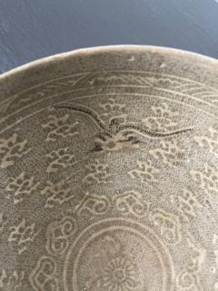 Korean Ceramic Celadon Bowl with Slip Inlay Goryeo Dynasty - 1940996