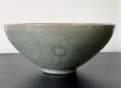 Korean Ceramic Celadon Bowl with Slip Inlay Goryeo Dynasty - 2071495