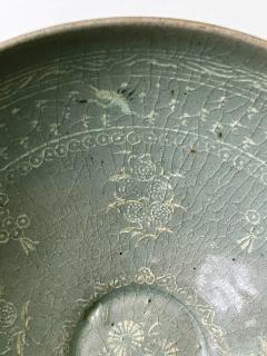 Korean Ceramic Celadon Bowl with Slip Inlay Goryeo Dynasty - 2071501