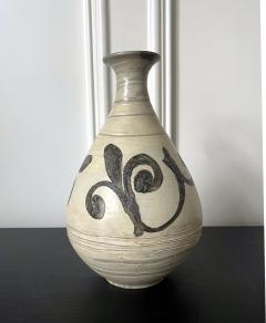 Korean Glazed Ceramic Vase Buncheong Ware Early Joseon Dynasty - 2855964