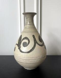Korean Glazed Ceramic Vase Buncheong Ware Early Joseon Dynasty - 2855965