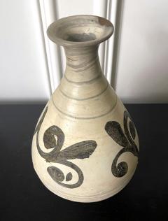 Korean Glazed Ceramic Vase Buncheong Ware Early Joseon Dynasty - 2855967