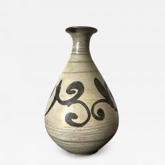 Korean Glazed Ceramic Vase Buncheong Ware Early Joseon Dynasty - 2859001