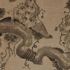 Korean Grapevine Squirrel Scroll Painting 17th Century Joseon period  - 3810430