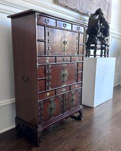 Korean Mandarin Duck Wedding Cabinet with Burl Wood Panels - 3994080