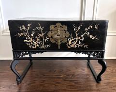 Korean Wedding Box on Stand Lacquer with MOP Inlays - 3975119