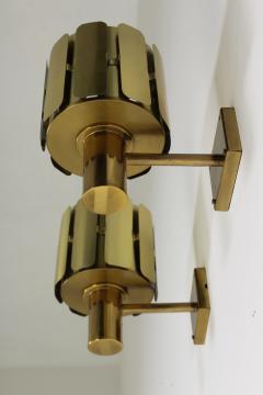 Kosthantverk Tyringe Pair of Swedish Midcentury Wall Lamps in Brass by Tyringe Konsthantverk 1960s - 835566