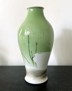 Kozan Makuzu Japanese Porcelain Vase with Composed Egrets by Makuzu Kozan Meiji Period - 4803048