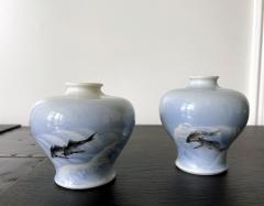 Kozan Makuzu Two Japanese Ceramic Vases Makuzu Kozan Meiji Period Priced for One - 2071307