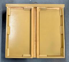 Kreiss Federal Style Beige Shagreen Apothecary Cabinet with Bronze Design - 3701021