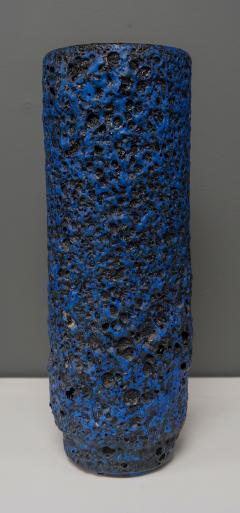 Kreutz Keramik Set 1970s Kreutz Keramic Blue Fat Lava Vases W Germany - 2430674