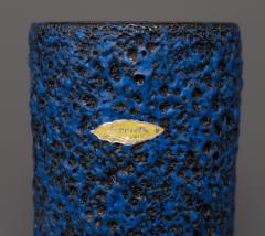 Kreutz Keramik Set 1970s Kreutz Keramic Blue Fat Lava Vases W Germany - 2430675