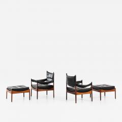 Kristian Solmer Vedel Easy Chairs with Stools Model Modus Produced by S ren Willadsen M belfabrik - 1953571