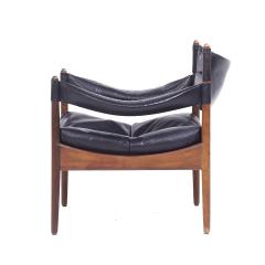 Kristian Solmer Vedel Kristian Vedel for Willadsen Modus MCM Danish Rosewood Leather Lounge Chairs - 3824176