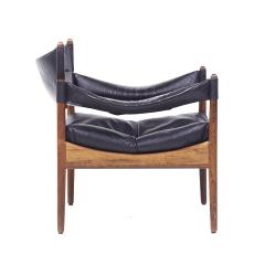 Kristian Solmer Vedel Kristian Vedel for Willadsen Modus MCM Danish Rosewood Leather Lounge Chairs - 3824180