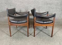 Kristian Solmer Vedel Pair of Vintage Mid Century Modern Rosewood Modus Chairs by Kristian Vedel - 3301986