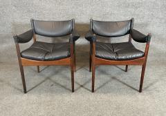 Kristian Solmer Vedel Pair of Vintage Mid Century Modern Rosewood Modus Chairs by Kristian Vedel - 3301987