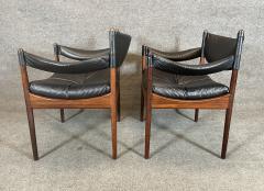Kristian Solmer Vedel Pair of Vintage Mid Century Modern Rosewood Modus Chairs by Kristian Vedel - 3301990