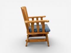 Krogen s M bler Armchairs Pine Blue Fabric Norway 1970s - 4497432