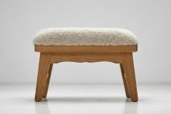 Krogen s M bler Krogen s M bler Stool with Sheepskin Seat Norway Mid 20th Century - 4242446