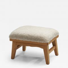 Krogen s M bler Krogen s M bler Stool with Sheepskin Seat Norway Mid 20th Century - 4248805