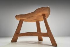 Krogen s M bler Krogen s M bler Three Legged Sculpted Pine Stools Norway 1960s - 3429728