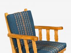Krogenes M bler Lounge Chairs Pine Blue Fabric Norway 1970s - 4753889