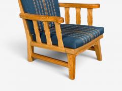 Krogenes M bler Lounge Chairs Pine Blue Fabric Norway 1970s - 4753890