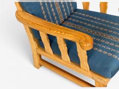 Krogenes M bler Lounge Chairs Pine Blue Fabric Norway 1970s - 4753891