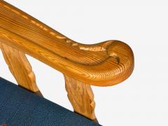 Krogenes M bler Lounge Chairs Pine Blue Fabric Norway 1970s - 4753893
